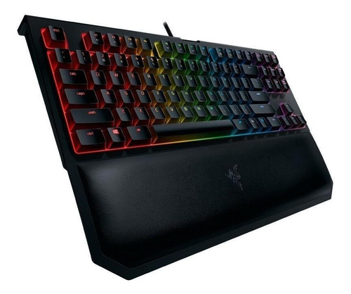 Imagen 3 de 3 de Teclado gamer Razer BlackWidow Chroma V2 Tournament Edition QWERTY Razer Yellow inglés US color negro con luz RGB