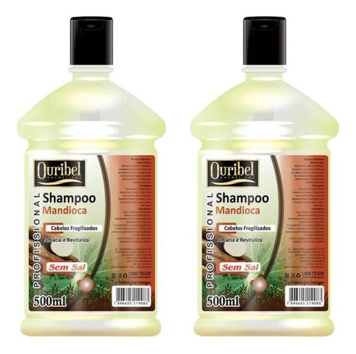 Shampoo Ouribel Mandioca 500ml - Kit C/2un
