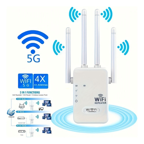 Repetidor Wifi Amplificador De Señal Doble Banda 5g Cod 744