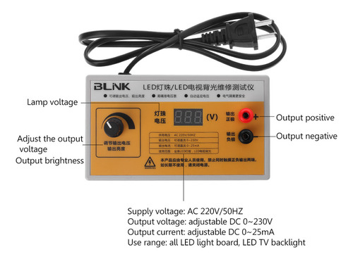 Probador De Luz Led Y Retroiluminación De Tv, Voltaje, Tira