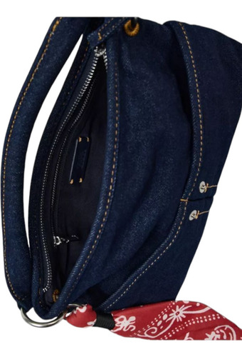 Bolsa Denim Zara Com Lenço Removível Jeans Lisi Detalhe De Lenço Removível Jeans