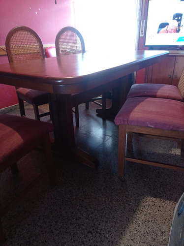 Mesa De Comedor Ampliable De Madera Con 5 Sillas 180 Cm (Usado)