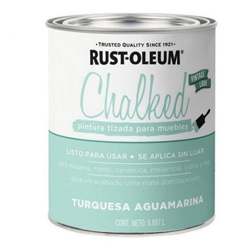 Pintura Esmalte Rust-oleum 0.9 Lt Chalk Turquesa Tizado