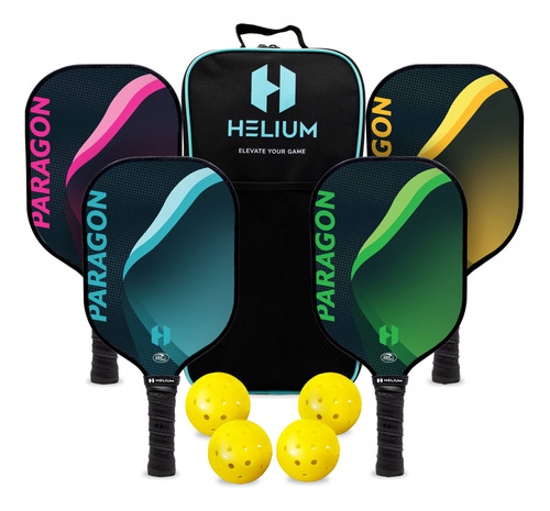 Helium Paragon - Juego De 4 Paletas De Pickleball Con Certif