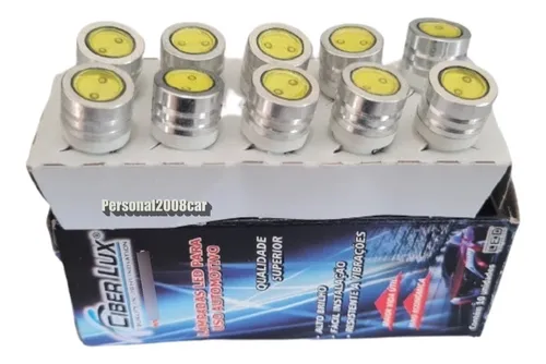 comprar Caixa Com 10 Unidades - Led Pingao Pingo T10 Sinaleira Super Branco 6000k Ciberlux - Forte Iluminacao Frontal Top Linha 