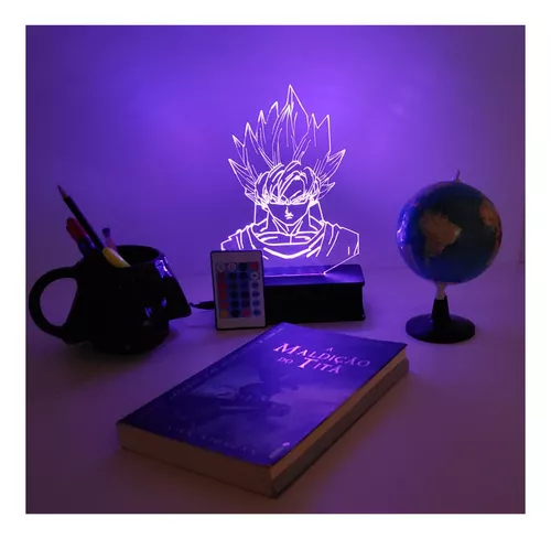 Broly, Dragon Ball z, desenho, decoração, Luminária Led 3d,16 Cores +  controle no Shoptime