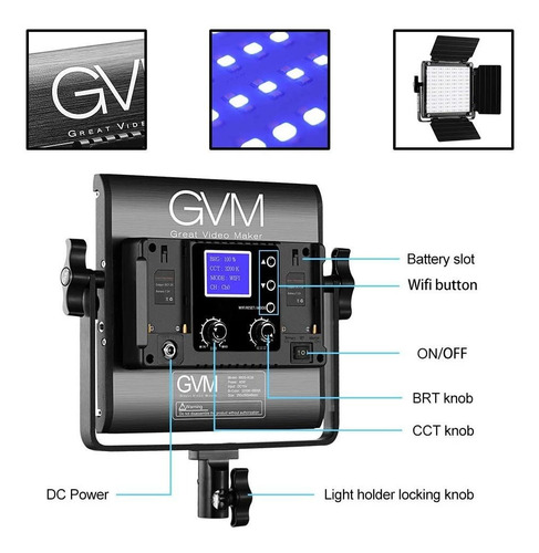 Imagen 4 de 6 de Kit Gvm De Iluminación De Video Led Rgb, 16 Piezas