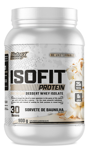 Suplemento Proteina Isolada ISOFIT Protein Zero Açúcar 900g Sabor Baunilha Nutrex Research