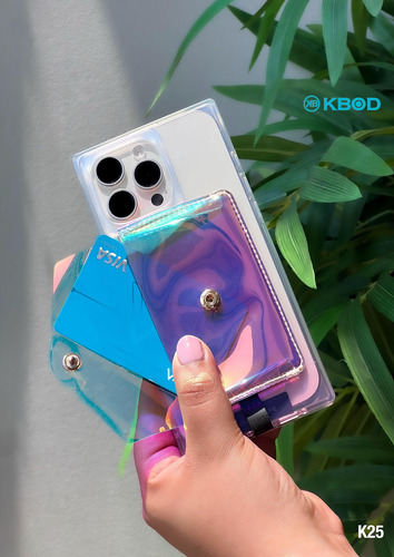 Kbod K25 Tarjetero Magnético Para Celular Con Sujetador Tornasol Wallet K25