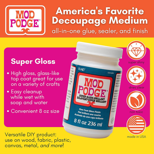 Mod Podge Cs11297 - Brillo Super Grueso 8 Onzas, Color Blanc