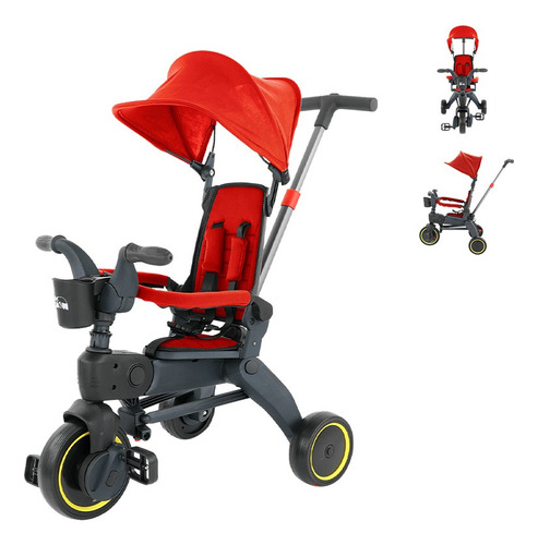 Triciclo Tipo Carreola Plegable Portatil Reclinable 4 En 1 