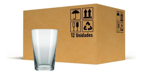 Kit 12 Copos Caldereta 350 Ml Cerveja Chopp Água Drink Nadir Cor Transparente