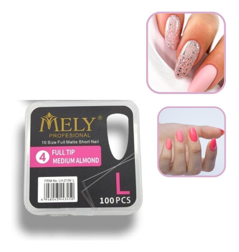 Tips Para Soft Gel Y Press On Nails Mely X100 Pcs 3 Tamaños
