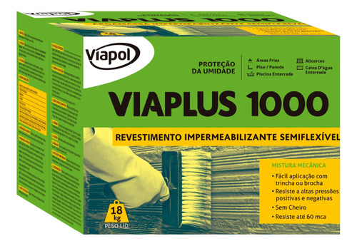 Argamassa Impermeabilizante Semi Flexível Viaplus 1000 18 Kg