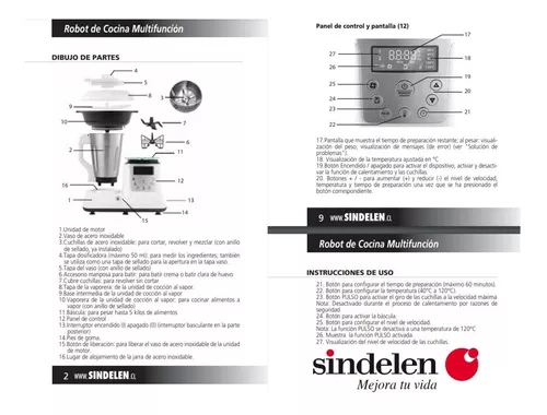 Robot de Cocina Sindelen Smart Cooker Mix RCM-1700BL 1,7 lts.