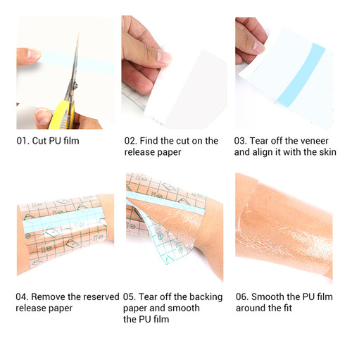 Vendaje Adhesivo Elástico Transparente, Resistente Al Agua,