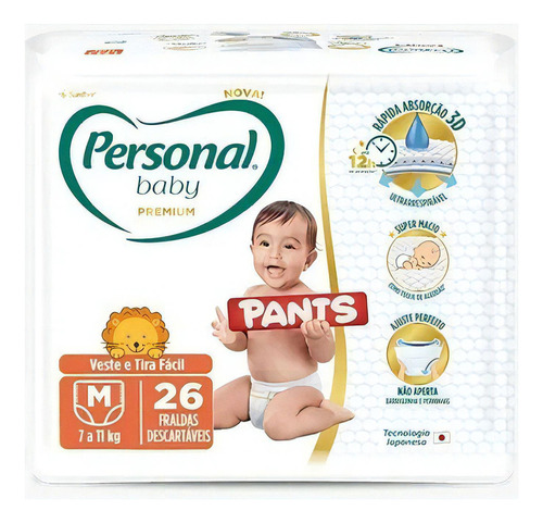 Fralda Bebê Personal  Pants De Vestir Premium Tamanho Médio (M)