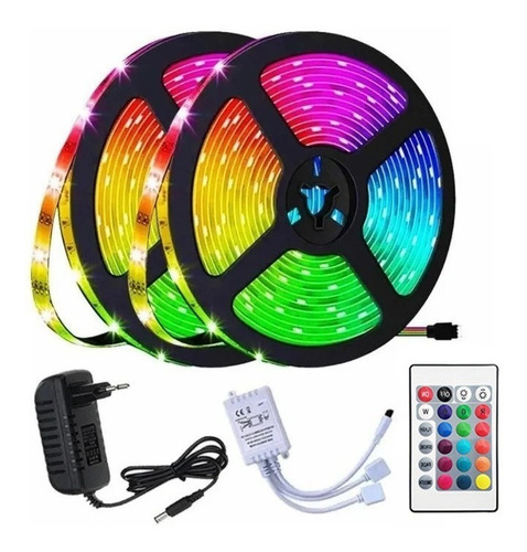 Tira Luz Led Rollo 10 Metros Rgb Eliminador Control