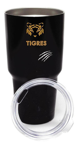 Termo Vaso Térmico Tigres Uanl 30 Oz Rayas Od77182 Color Negro