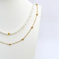 Comprar Collares De Perlas Naturales & Collar Dorado (bañado En Oro)