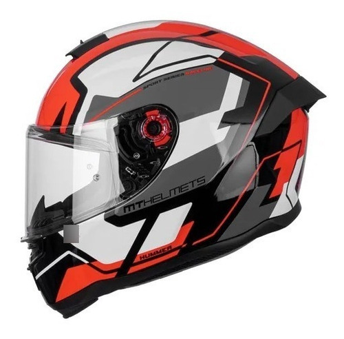 Casco Mt Integral Stinger Hummer Quality A5 Rojo Fluo Brillo