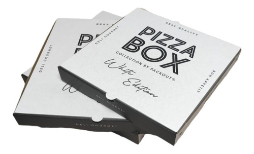 Caja Pizza Box White Edition New!!! 50 Un / 25 X 25 X 4,5 Cm