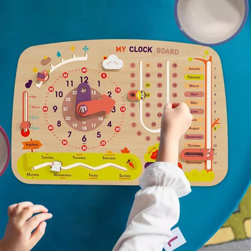 Juguetes Montessori para niños de 3 años juguetes educativos de madera  Montessori todo sobre hoy tablero de aprendizaje reloj de enseñanza y