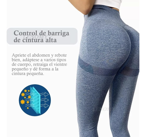 Pack 3 Leggins Calza Push Up Elasticada Gym Yoga Deportiva