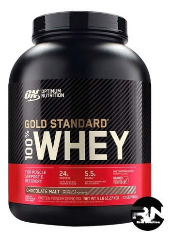 Suplemento en polvo Optimum Nutrition  Proteína Gold Standard 100% Whey proteína sabor chocolate malt en pote de 2.27kg