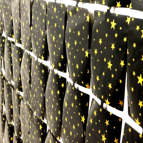 Imagen 2 de 4 de Cortina Metalizada Panel De Espejos Con Estrellas 2 X 1mts