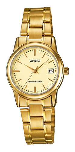 Reloj Fashion Casio Ltp-v002g-9audf Pulso Acero Para Mujer