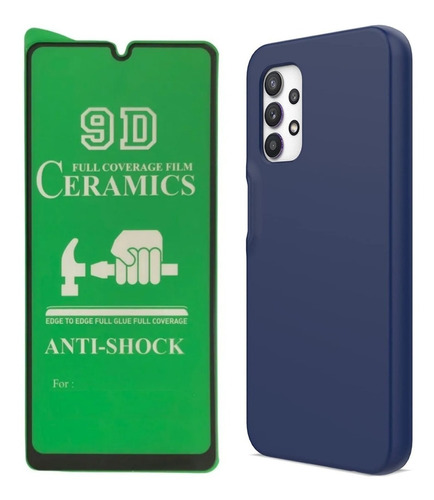 Estuche Funda Forro + Vidrio Cerámica Para Samsung A32 4g