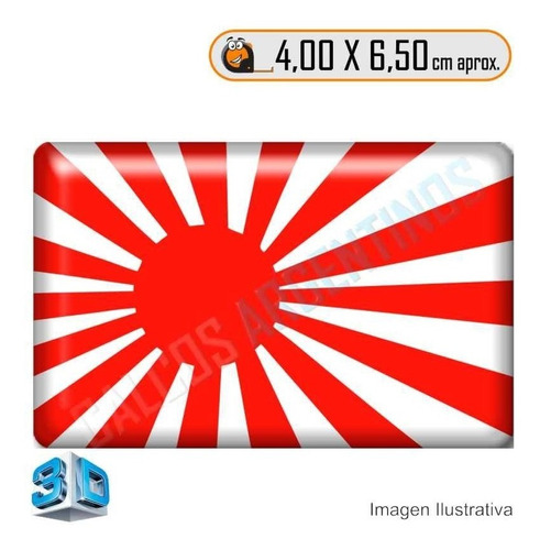 Calcomanias 3d Con Relieve, Resina Importada Bandera Japon