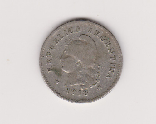 Moneda Argentina 10 Ctvs 1918 Janson 106 Bueno +
