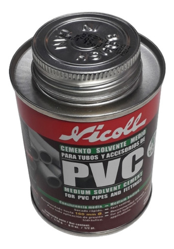 Adhesivo Cemento Para Pvc Verde Nicoll 473 Ml.