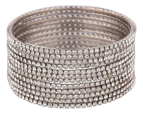 Efulgenz Brazalete Indio Con Diamantes De Imitación Y Crista