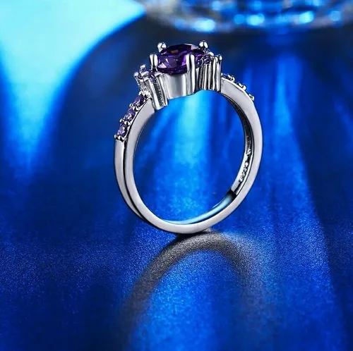 Anillo swarovski piedra azul new arrivals