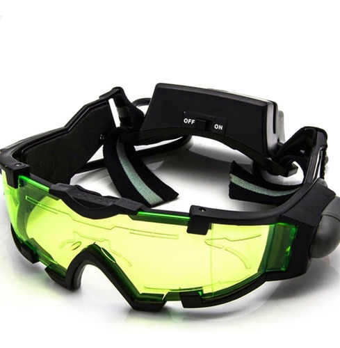 1 Gafas De Visión Nocturna Ajustable De Lentes Verdes Con