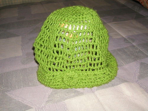 Gorro Tejido A Mano Tipo Hilo Calado