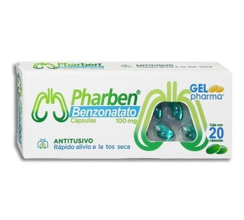 Pharben Benzonatato 100mg C/20 Cápsulas Gelpharma