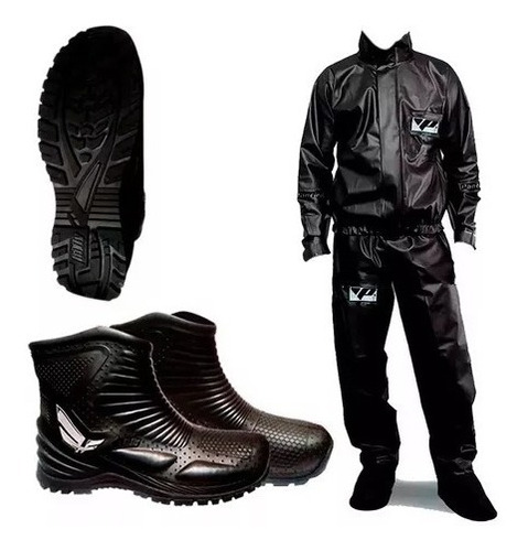 Piloto Lluvia Moto Pantaneiro  + Botas Hifly Wagner Motos