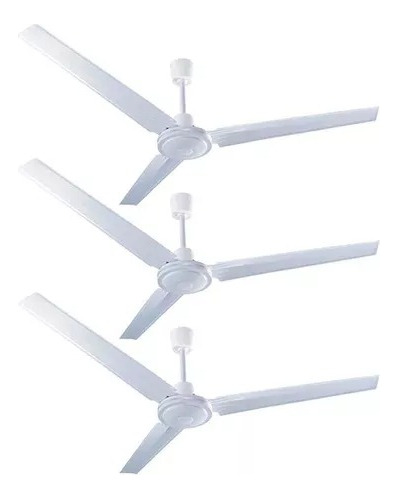 Pack 3 Ventilador Techo Benelux Motor Grande Blanco Tipo Vec