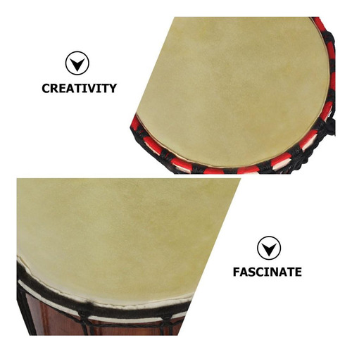 2pcs Tambor Africano, Cubiertas De Tambor De Cuero De Cabra