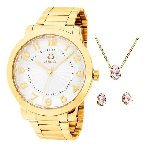 Relogio Feminino Dourado Inox Aço + Caixa Qualidade Premium