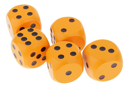 Paquete De 2-4 5 Unid/set Dados De Madera De 3cm D6 Dados
