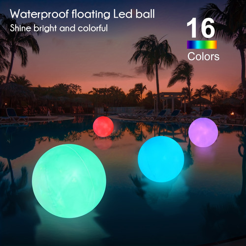 Bola De Luz Led Colorida Con Control Remoto, 2 Piezas