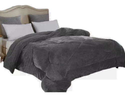 Edredon Corderito King Size Acolchado Flannel Super Soft