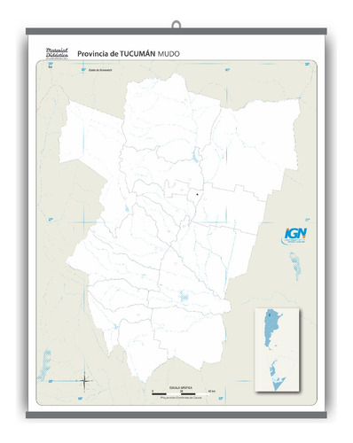 Mapa Prov. De Tucumán - Pizarra - Apto Marcador 90x70cm