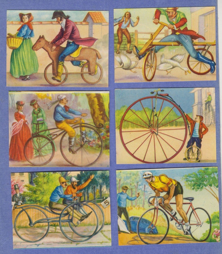 1958 6 Tarjetas Bicicletas Antiguas Figuritas Fher Vintage