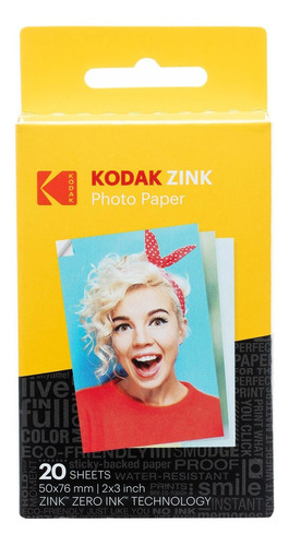 Kodak Zink Photo Paper (20 Hojas) Kodak Smile Y Printomatic